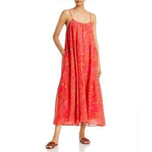 Joie Coral Printed Spaghetti Strap Scoop Neck Maxi Dress Women's Size Small